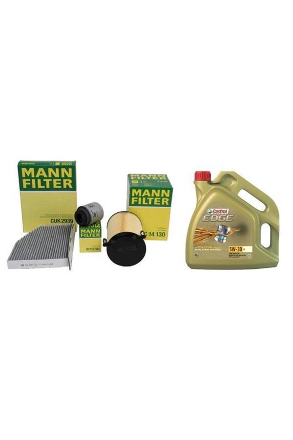 Mann Fılter Volskwagen Jetta 1.4 Tsı 122 Bg (Cax) Filtre Seti (Yakıt Hariç) Castrol 5W-30 Ll 4 Litre Yağlı Mann - Image 1