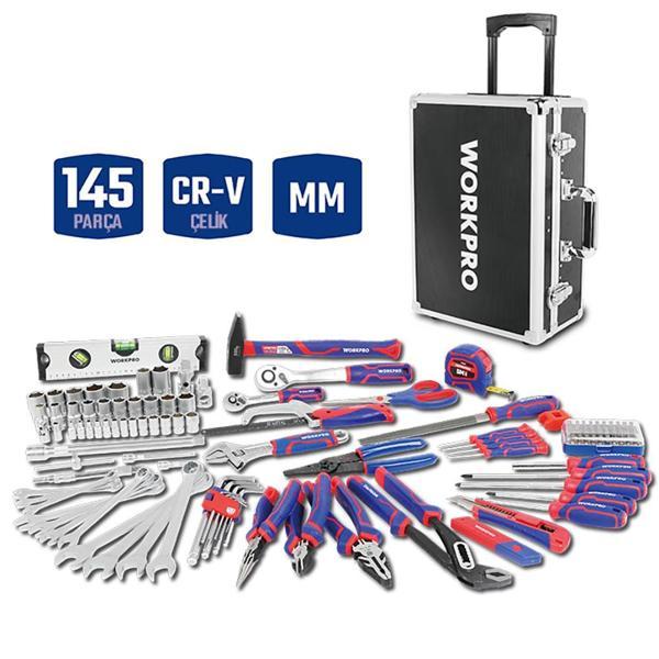 WORKPRO WP209089 145 Parça CR-V Profesyonel El Aleti Tamir Seti Tamir Bakım Çantası  - Image 1