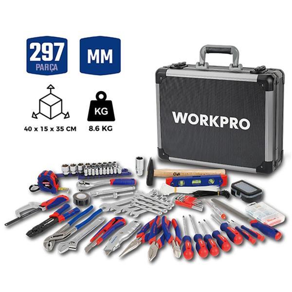 WORKPRO WP209100 297 Parça CR-V Profesyonel El Aleti Tamir Seti Tamir Bakım Çantası  - Image 1