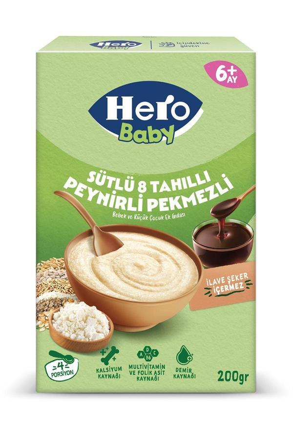 Hero Baby Sütlü 8 Tahıllı Peynirli Pekmezli Kaşık Mama 200g - Image 1