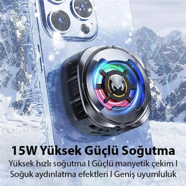 15w Manyetik klipsli seramik telefon soğutucu fan oyun gaming youtube yayını için Memo - Image 1