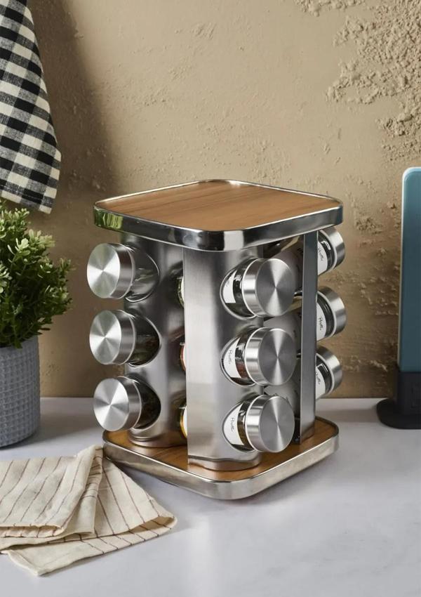 Casa Wood Baharatlık Takımı - Döner Stantlı, Kare - Image 1