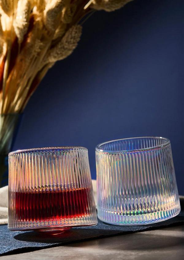 JAPAN Luster 2'li 360 Derece Dönerli Cam Bardak Seti - 160ml - Image 1