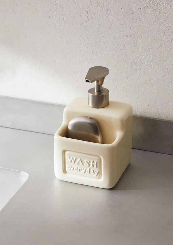 Ashton Beige Porselen Sıvı Sabunluk 500 ml - Image 1