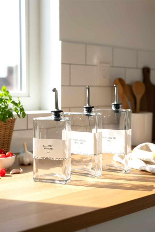 Grease 3'lü Gümüş Kapak Cam Yağlık Sirkelik Seti - Image 1