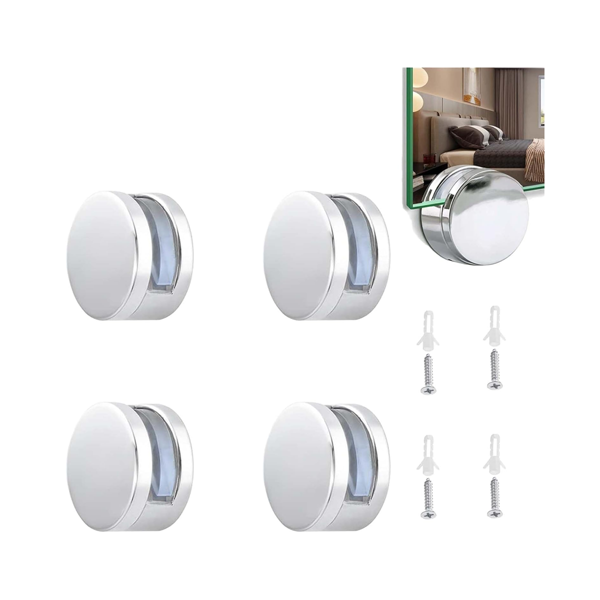 4 Adet Osena Lüx Ayna Tutucu Ortadan Metal Krom Kod : 4111 - Image 1