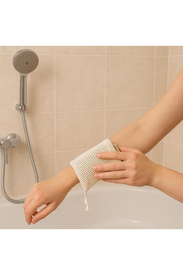 File Duş Lifi Banyo Sabun Kesesi Yumuşak Pamuklu File 5'li Set - Image 1