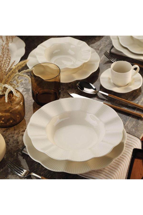 MLN37YT740694 Milena 37 Parça 8 Kişilik Yemek Takımı Krem - Image 1