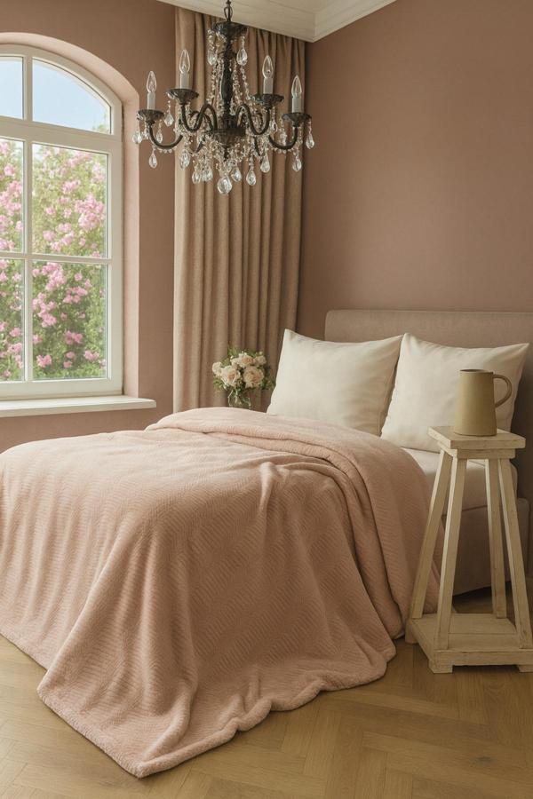 Vıncent Battaniye 200*220 Pudra - Image 1