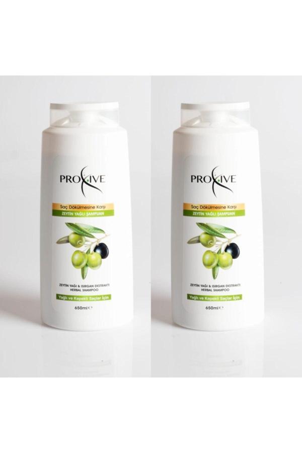 Proxive Saç Dökülmesi Karşıtı Tuzsuz Zeytin Yağlı Şampuan 650 Ml 2'Li - Image 1