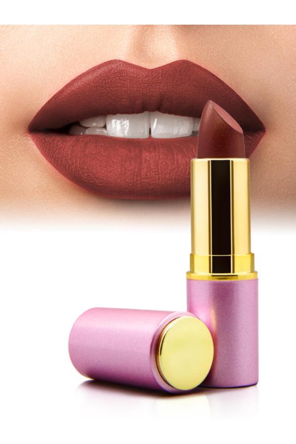 Gl Beauty Natural Matte Lipstick / Dudak Besleyici Mat Ruj Paris Bordosu No 25 - Image 1