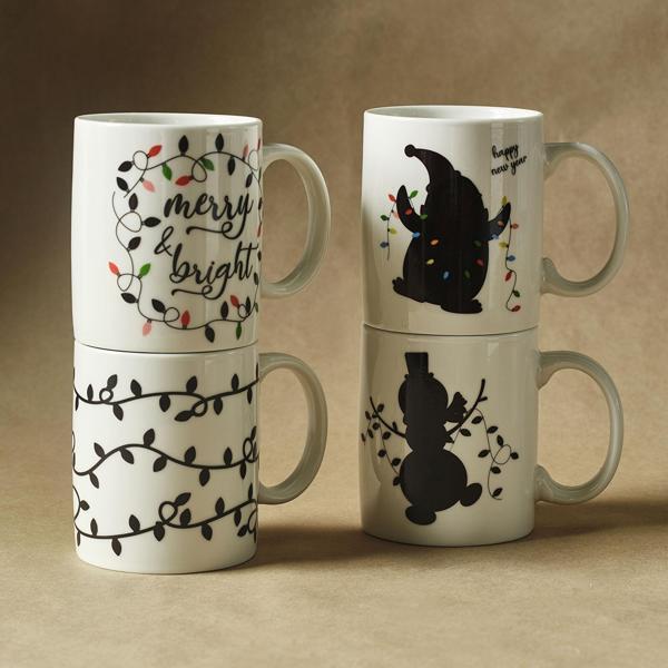 Karaca New Year Yılbaşı Twinkle 4 Kişilik Kupa Seti 340 ml - Image 1