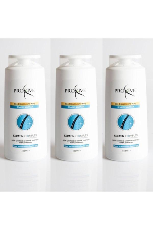 Proxive Tuzsuz Parabensiz Silikonsuz Boyasız Keratin Complex Onarıcı Şampuan 650 Mm X 3 Lü Avantaj - Image 1