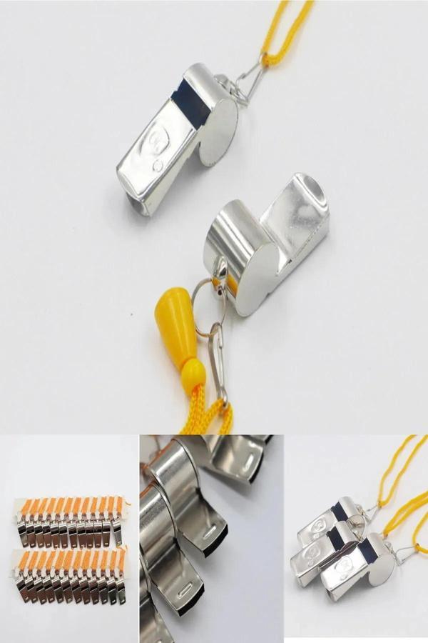 Pointtech Kaliteli 2 Adet Sarı İpli Paslanmaz Metal Deprem Düdüğü, Hakem, Can Kurtaran Düdük (2 Adet) - Image 1