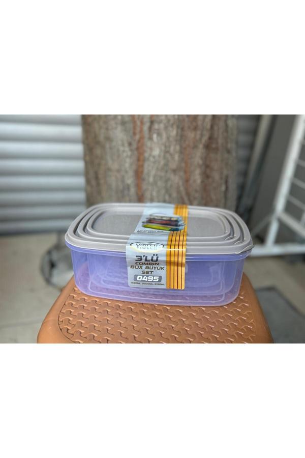 Pointtech 0495 Derin Dondurucu Ve Buzdolabı Saklama Kabı 3' Lü Set (Gıda Temasına Uygun) - Image 1