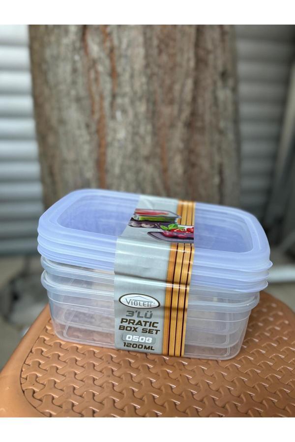 Pointtech 0508 Derin Dondurucu Ve Buzdolabı Saklama Kabı 3' Lü Set 1200 Ml (Gıda Temasına Uygun) - Image 1