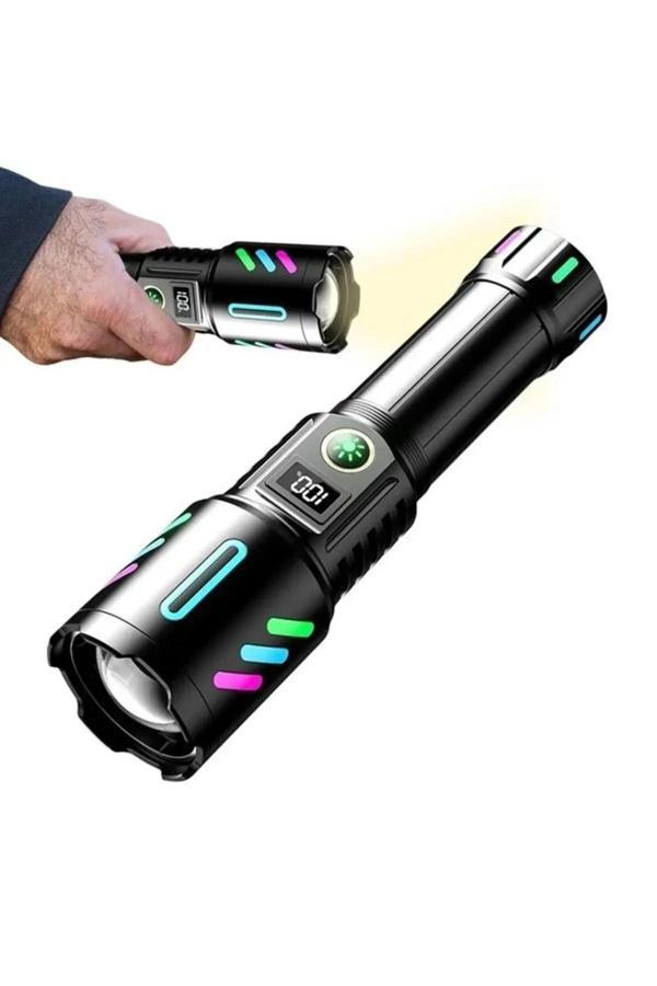 Pointtech Ws-9944 20W Zoomlu Fosforlu Metal Şarjlı Uzun Menzilli El Feneri - Image 1