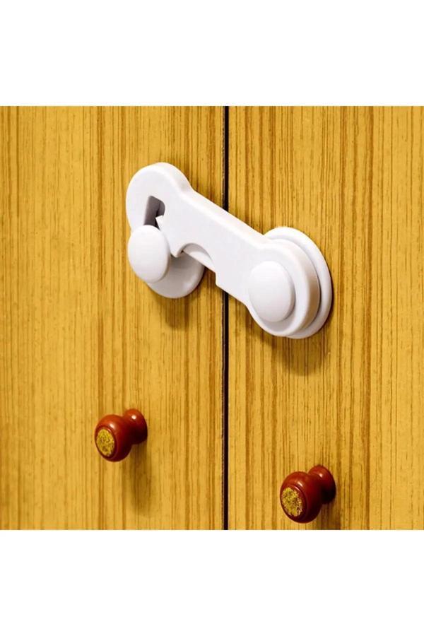 Pointtech 2 Adet Dolap Kapak Çekmece Kilidi Çocuk Bebek Güvenliği Emniyeti Çift Taraflı Bantlı Kolay Montaj - Image 1