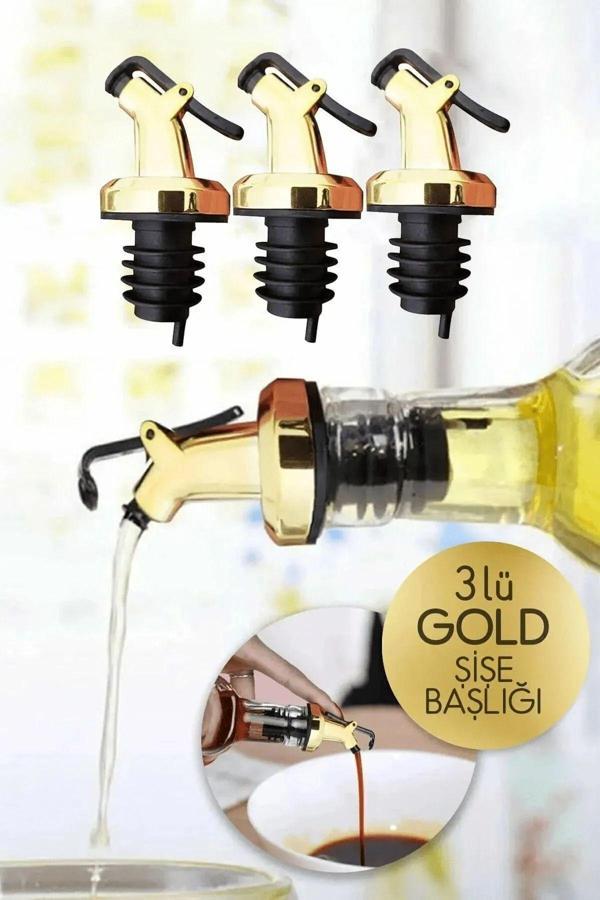 Pointtech Gold Sızdırmaz 3' Lü Yağdanlık Tıpası (Yağdanlık Başlığı, Tapa, Tıpa, Kapaklı Şişe Ucu) - Image 1