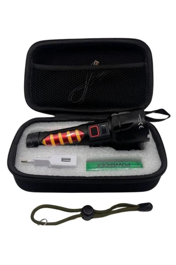 Pointtech Pd-8800 Avcı Feneri Su Geçirmez Şarjlı Profesyonel El Feneri 2000 Lümen - Image 1