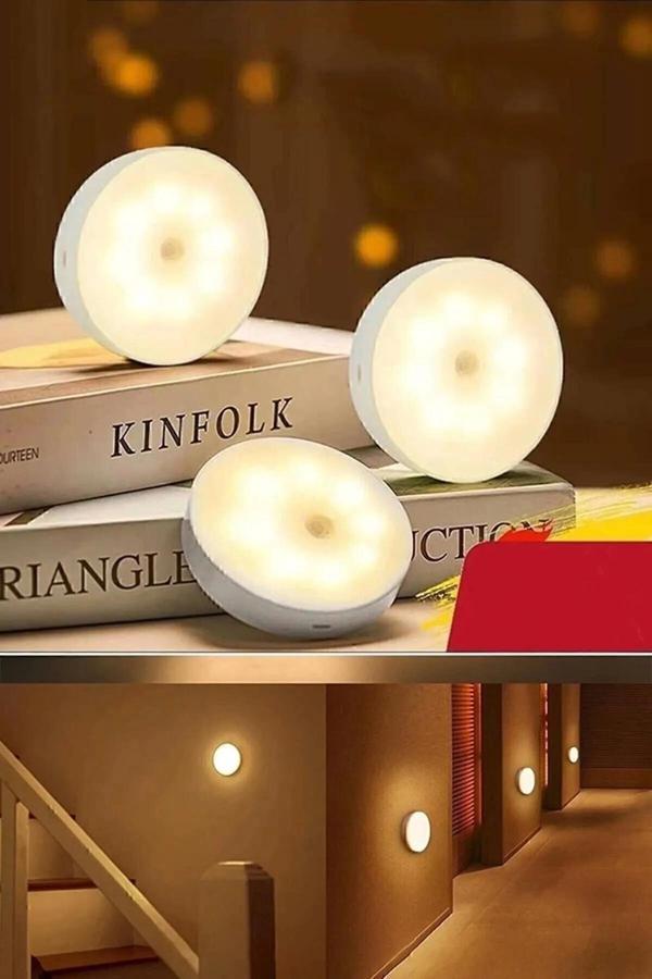 Pointtech 1 Adet Hareket Sensörlü Usb Şarjlı Beyaz Led Işık Lamba (Sensörlü) - Image 1
