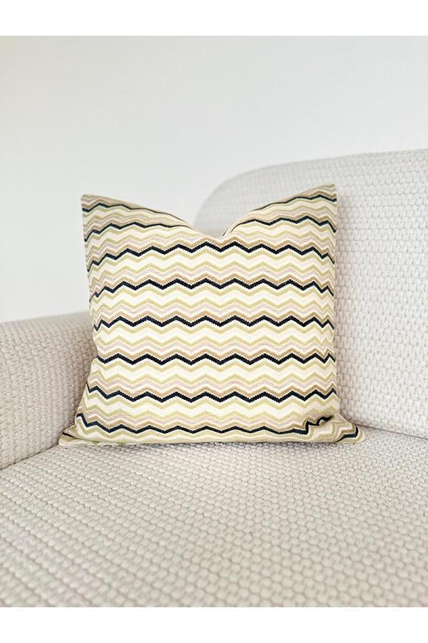 The Boho Home Decor Ritim Serisi - Zigzag Kırlent/Yastık Kılıfı - Image 1