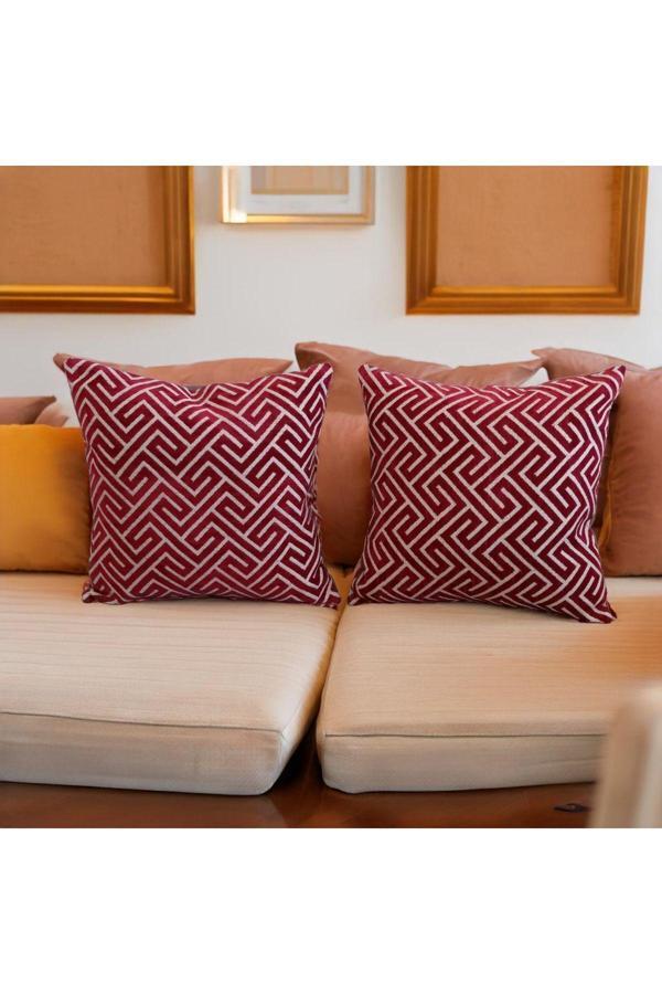 The Boho Home Decor Modern - Geometrik Desen Dekoratif 2`Li Kırlent Kılıfı Seti - Image 1