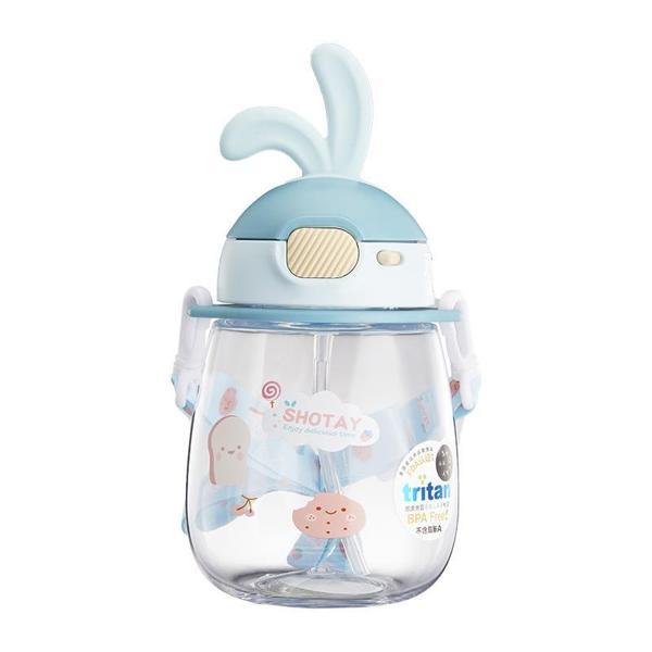 Shotay Rabbit Çocuk Pipetli Matara Tritan Mavi 600Ml - Image 1