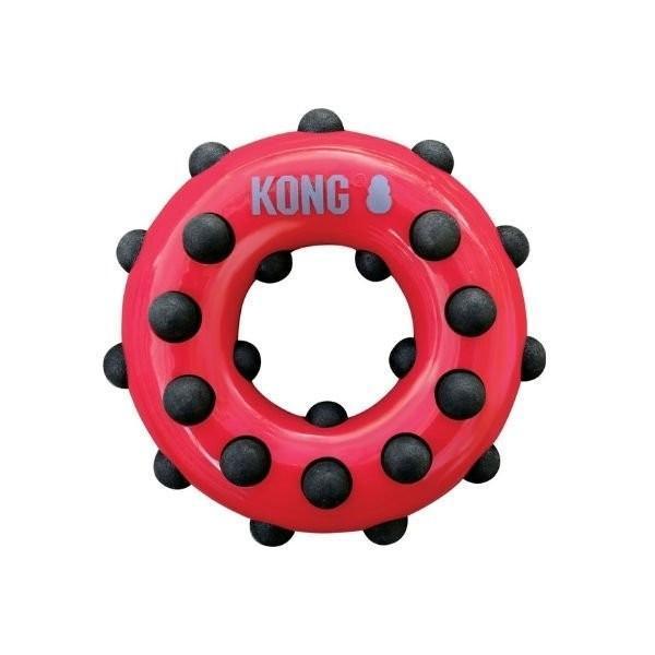 Kong Dotz Halka Sesli Köpek Oyuncağı Large Siyah/Kırmızı 15 Cm - Image 1