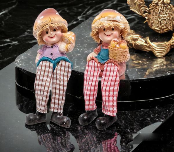 Ayakları Sallanan Mantar Kafalar Biblo Dekoratif Obje Hediyelik Ürün Vitrin Süsü Ev Hediyesi 15 cm. - Image 1