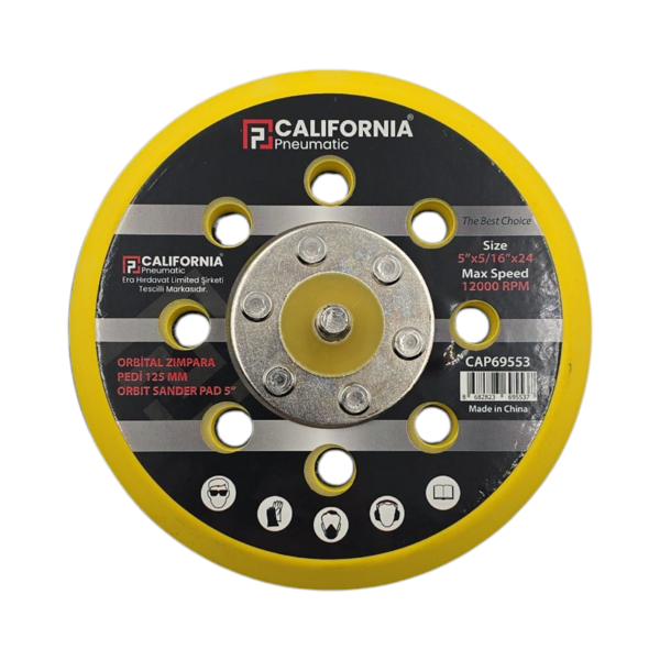 Fixonic California CAP69553 125mm Havalı Zımpara Cırt Tabanı/Zımpara Pedi - Image 1