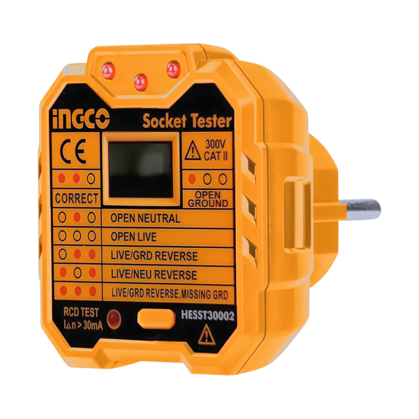 Ingco HESST30002 Soket/Priz Test Cihazı 300V/CAT II - Image 1
