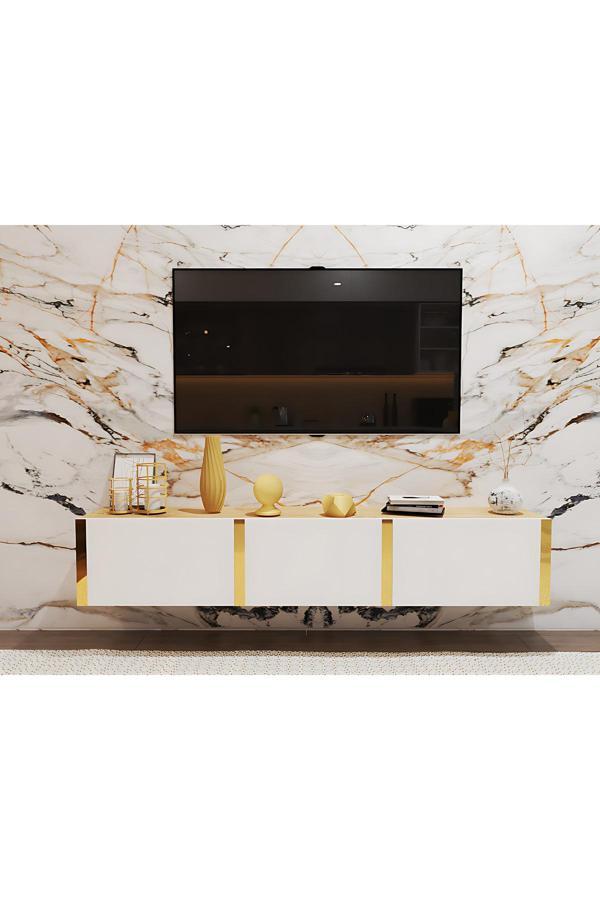 Home Mobiga Star Duvara Monte 180 Cm Tv Ünitesi Safirmeşe-Beyaz - Image 1