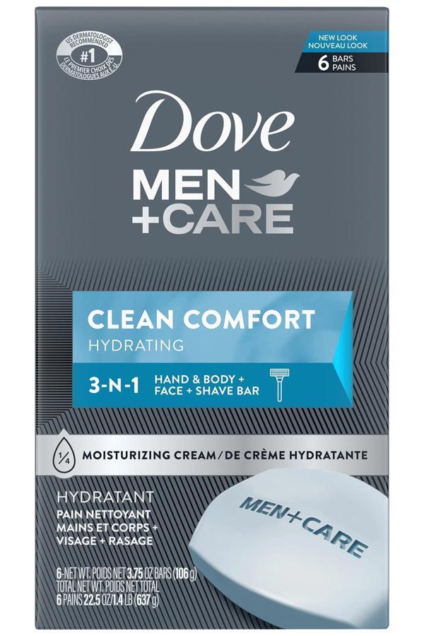 Dove Men Clean Comfort Yüz ve Vücut Sabunu 6lı Paket - Image 1
