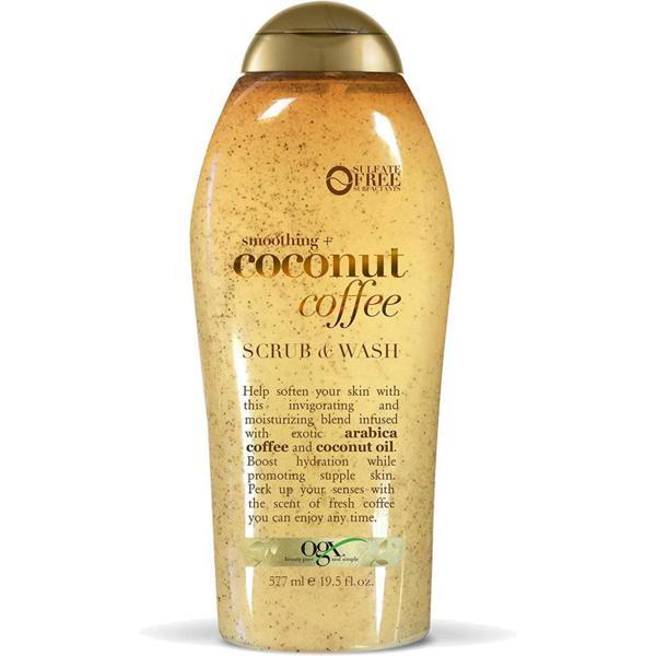 OGX Smoothing Coconut Coffee Scrub & Wash 577ML - Image 1
