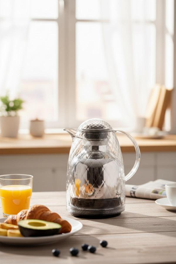 1 Lt Akrilik Şeffaf Çay Termosu 12 Saat Sıcak 24 Saat Soğuk - Image 1