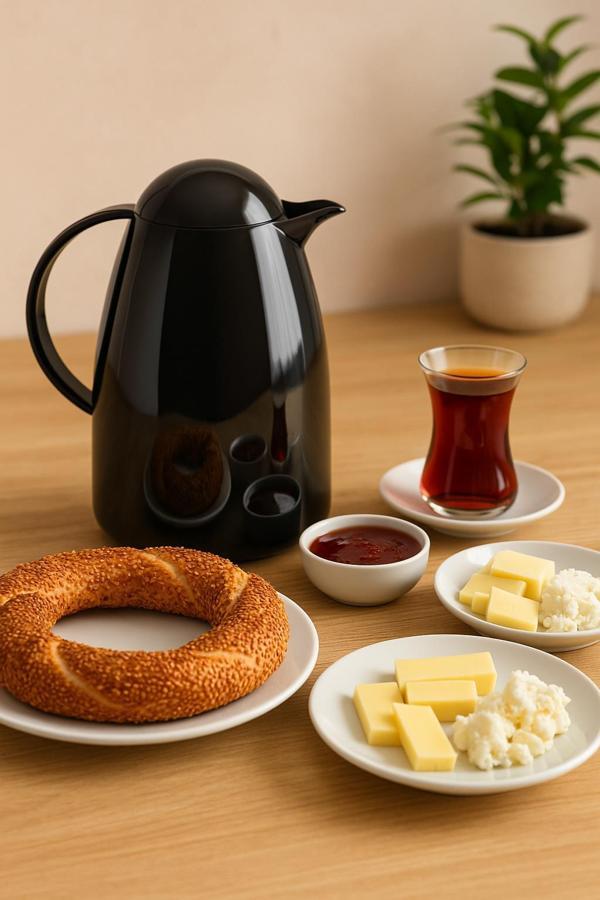 1 Lt Akrilik Siyah Çay Termosu 12 Saat Sıcak 24 Saat Soğuk-2828 - Image 1