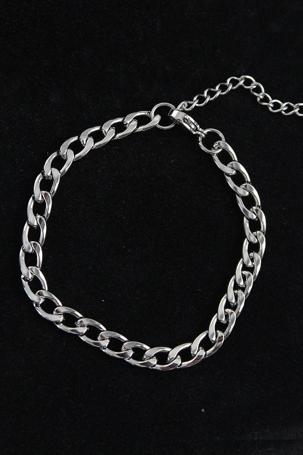 316L Çelik Kalın Klasik Model Gümüş Renk Erkek Bileklik - Image 1