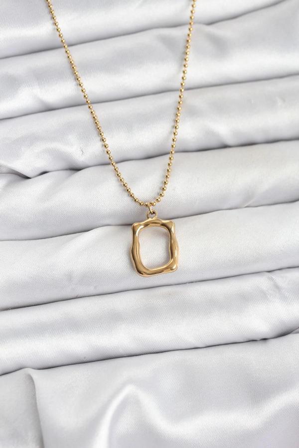 316L Çelik Zincir Gold Renk Model Kadın Kolye - Image 1