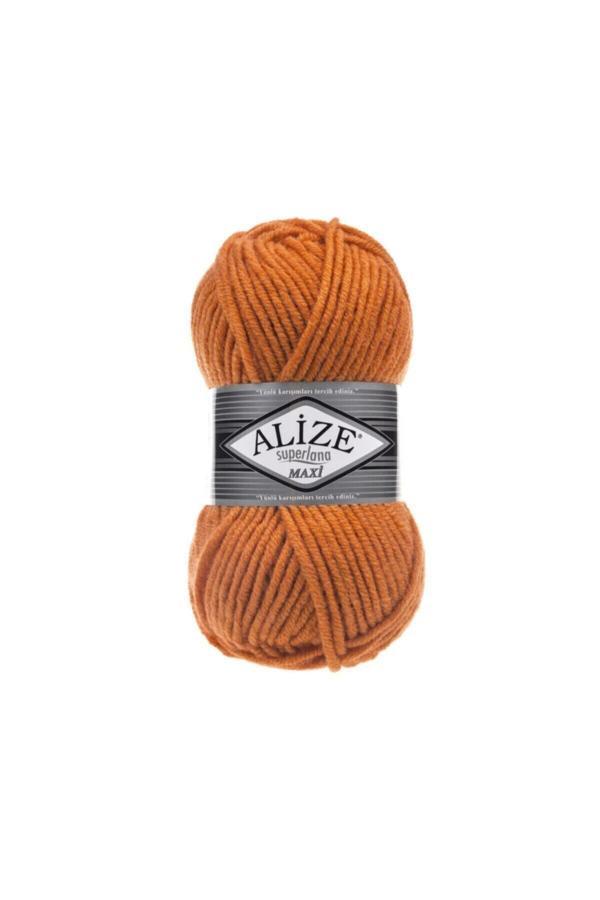 Alize Süperlana Maxi 225 Turuncu Kalın Kışlık Örgü İpi - Image 1