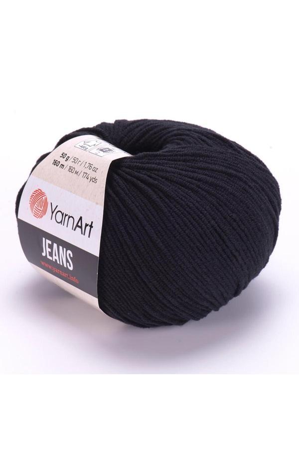 Yarnart Yarn Art Jeans 53 Siyah Amigurumi Örgü İpi Hırka Örgü İpi Bebek İpi Punch İpi - Image 1