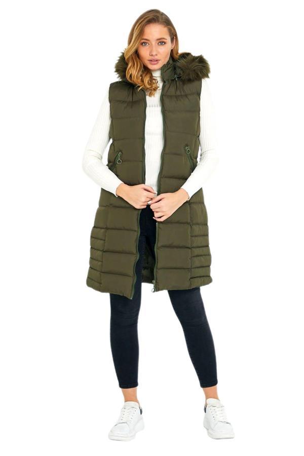 Kadın Kapüşonlu Uzun Yelek 5003 BGL-ST01646 - Image 1