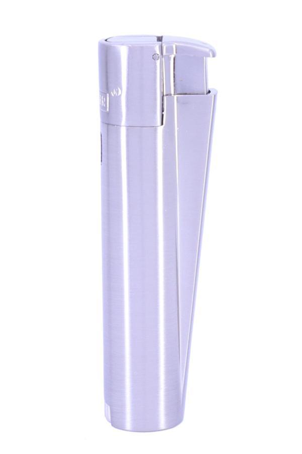 Clipper Özel Kutusunda Rüzgardan Etkilenmez Jet Alev Metal Çakmak - Mat Gümüş Renk - Image 1