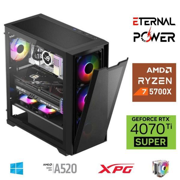 ETERNAL POWER RYZEN 7 5700X 32G DDR4 1TB M.2 RTX4070Ti Super A520 M750W - Image 1