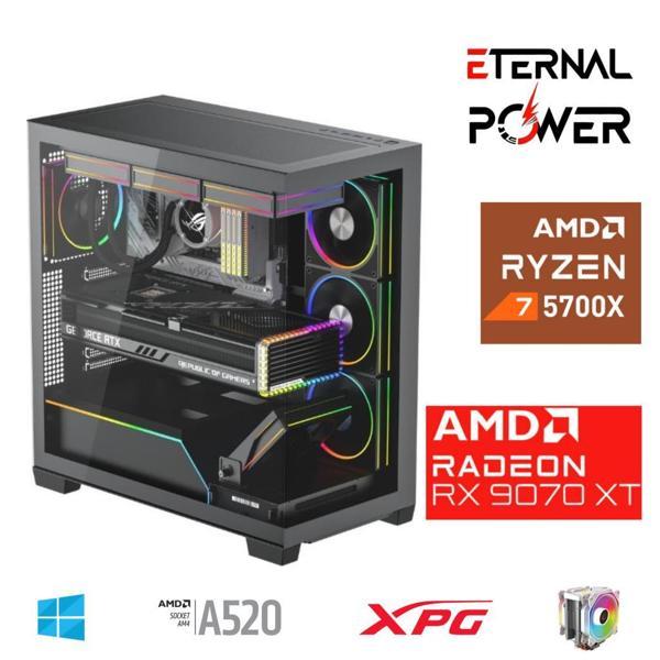 ETERNAL POWER RYZEN 7 5700X 32G DDR4 1TB M.2 RX9070XT A520 T750W - Image 1