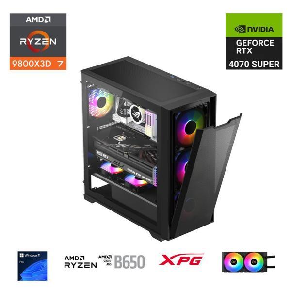 ETERNAL POWER  RYZEN 7 9800X3D 64GB DDR5 1TB M.2  RTX 4070 SUPER B650 750W 240M - Image 1