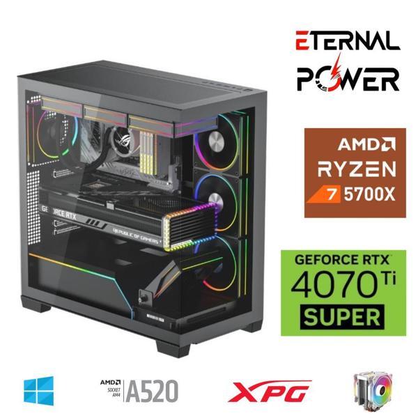 ETERNAL POWER RYZEN 7 5700X 32G DDR4 1TB M.2 RTX4070Ti Super A520 T750W - Image 1