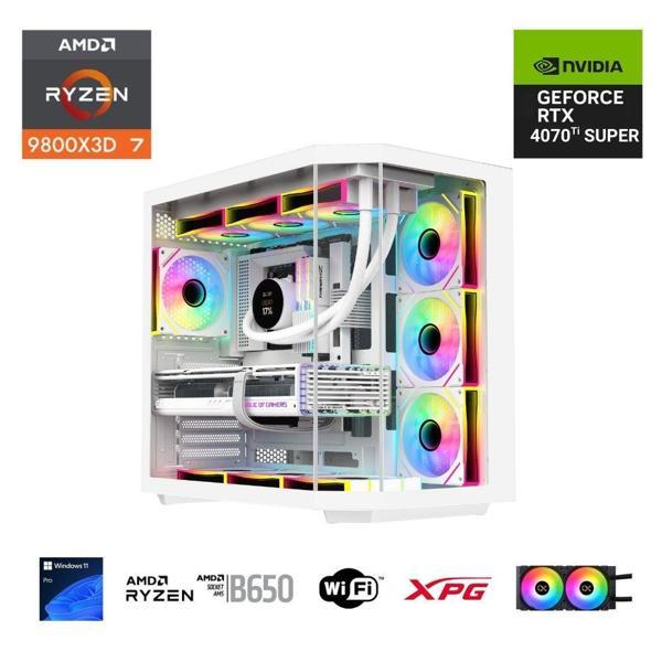 ETERNAL POWER  RYZEN 7 9800X3D 64GB DDR5 1TB M.2  RTX 4070Tİ SUPER B650 WIFI 750W 240M - Image 1