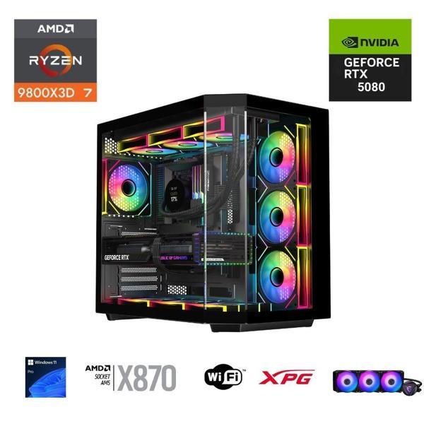 ETERNAL POWER  RYZEN 7 9800X3D 32GB DDR5 2TB M.2  RTX 5080 X870 WIFI 1000W 360M - Image 1