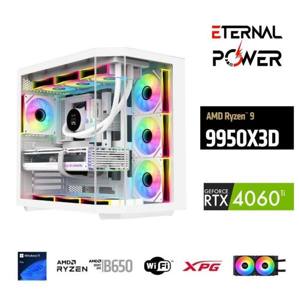 ETERNAL POWER RYZEN 9 9950X3D 32G DDR5 1TB M.2 RTX4060Ti B650 WIFI 750W 240M - Image 1